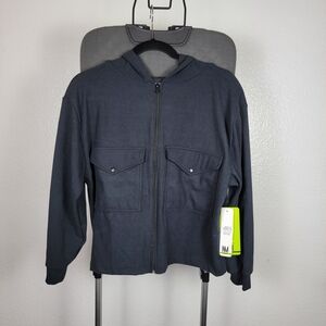 Nicole Miller Black Zip Up Hoodie With Two Front Pockets Size M